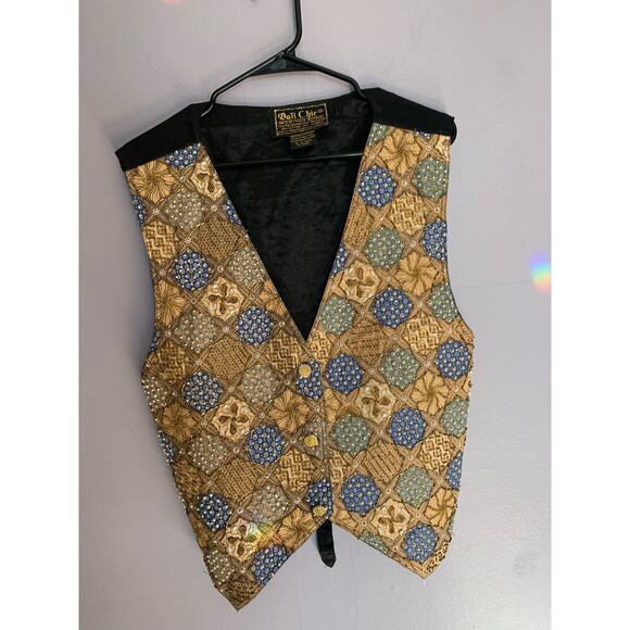 Bali Chic Vest / One Size / Beaded / Batik / Boho / Gypsy / Adjustable Waist - Picture 9 of 9